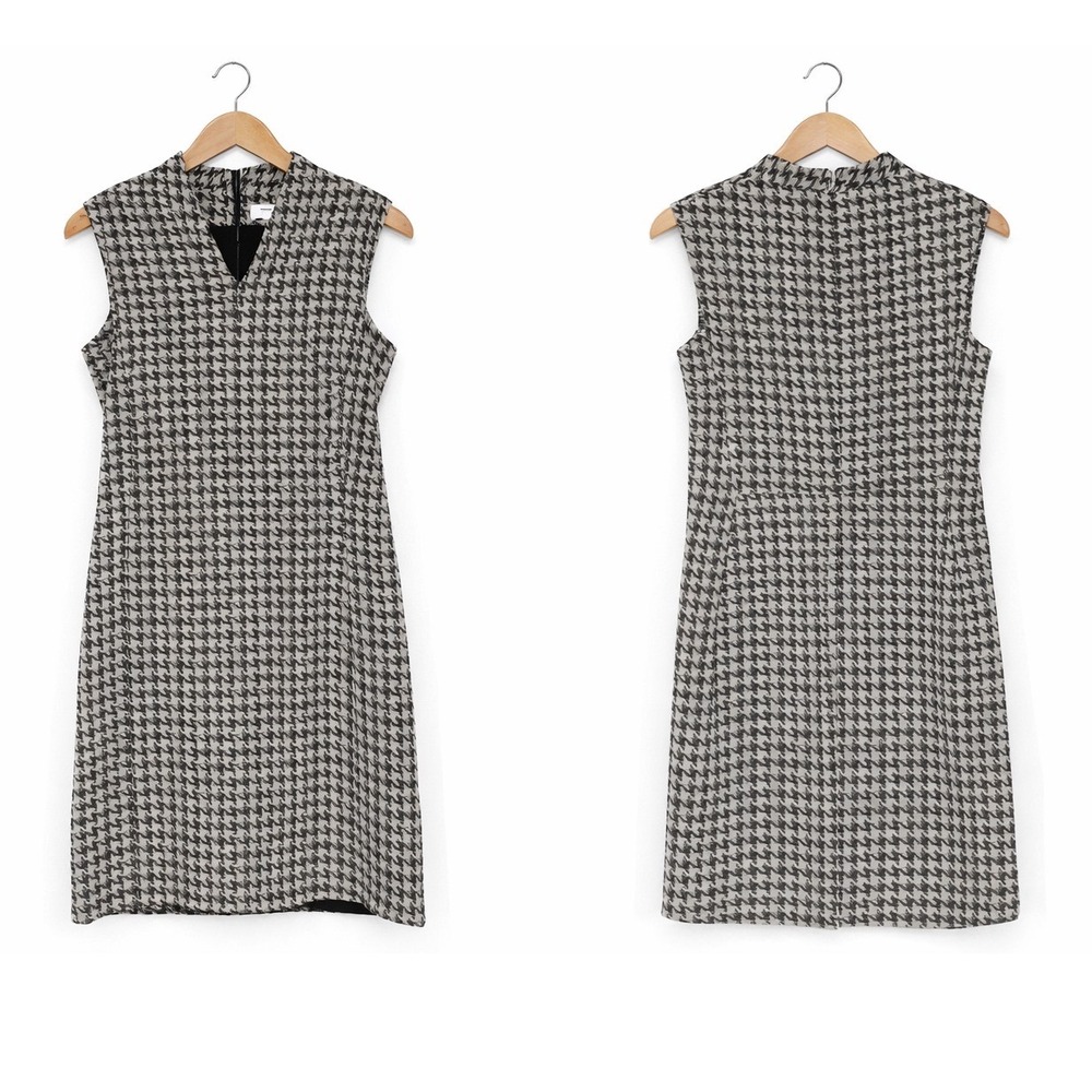 MM.LaFleur Aditi 2.0 Black Ivory Houndstooth Sheath Dress Size‎ 12